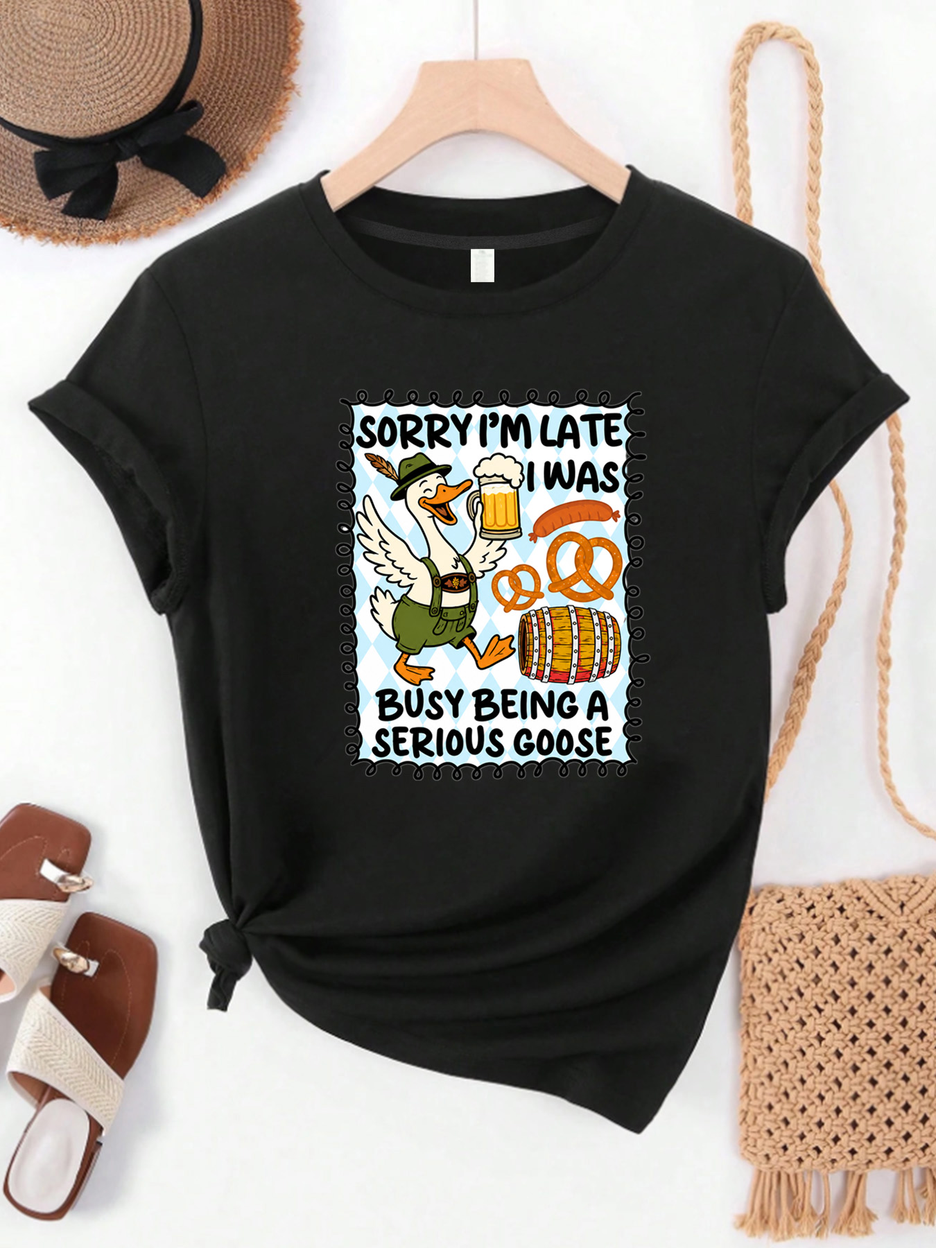 Wine Plus Beer - 【MYJ06269】T-shirt pour femmes de la collection