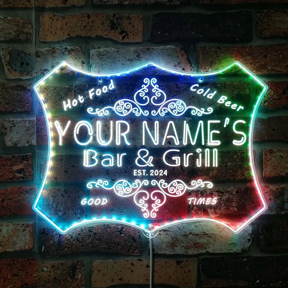 Wine With Beer Name - Panneau LED Glam dynamique RGB personnalisé