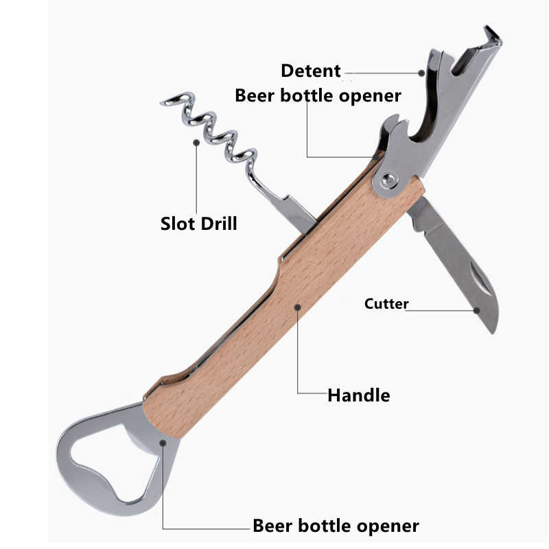 Ouvre-vin à manche en bois per - Wine With Beer Name avis et prix